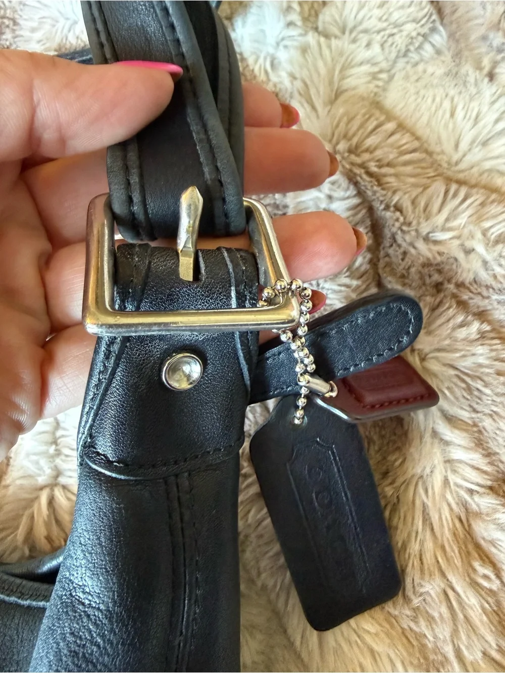 Coach Black Leather Shoulder Bag - Picture 4 of 14